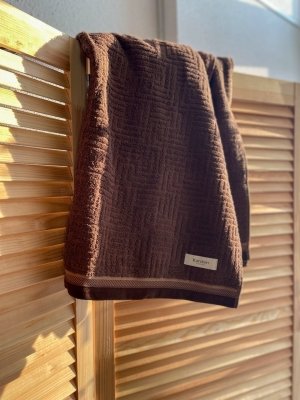 полотенце махровое diniz темно-коричневое (48 × 80, темно-коричневый)